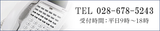 TEL:028-678-5243 受付時間:平日9時〜18時